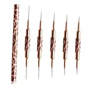 Nail Art Brushes DoubleEnded Nail Art Liner Brushes 10 Heads Leopard Brown