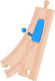 INOOMP Wooden Train Track Switch Track for Creative Play Scene Layout Natural Wood Material Compatible with Train