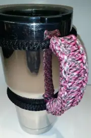 Paracord Handle for 40, 30, or a 20oz Yeti, RTIC, & Pink camo pattern