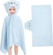 KOMBIUDA Hooded Fleece Towel for Soft Poncho Bathrobe Gentle Skin Friendly for Beach Bathing Swimming for Boys