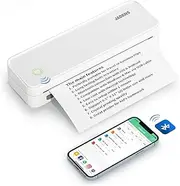 JADENS Portable Printer, A4 Thermal Printer, Bluetooth Mobile Portable Printer A4, Wireless No-Ink Travel Printer, Compatible with Android and iOS for On The Go & Laptop