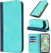 [Cavor] for Google Pixel 8A Case, pixel8a 5G Phone Cases Premium Leather Folio Flip Wallet Case Cover Magnetic Closure Book Design with Kickstand Feature & Card Slots(6.1")-Sky Blue