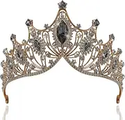 [TAROSE] Crowns for Women and Girls, Queen Crystal Tiaras with Rhinestone, Goddess Crown for Wedding Bride Birthday Princess Bridal Shower Hair Accessories for Women