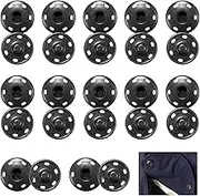 12 PCS Large Press Studs Snap Fasteners,21mm Sew-On Snap Buttons,Brass Metal Press Studs,Versatile Sewing Fasteners Buttons for Purse,Handbag,Clothes,Shoes and Hats Sewing Repair (Black)
