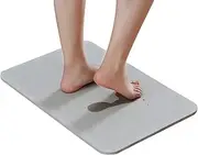 Non Slip Shower Mat, Comfortable Bath mat for Textured Surface,Quick Drying Easy Cleaning Shower Floor Mat for Wet Area,Without Suction Cups Grey (24" x 16" (Rectangle))