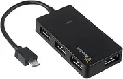 MakerSpot Micro USB OTG Hub for Raspberry Pi Zero 4 Port High Speed Sync and Extension Cable Adapter Also Works with Android Tablet Raspbian Jessie Linux