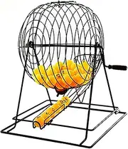 Manual Lottery Drawing Machine Metal Raffle Drum Spin Machine Bingo Cage Lucky Raffle Drum Including 50 Pcs Ball Ideal for Large Groups
