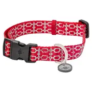 All Day Reflective Bone Dog Collar Red
