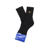 在飛比找momo購物網優惠-【MIZUNO 美津濃】襪子 黑 黃 長襪 黑襪 中筒 運動
