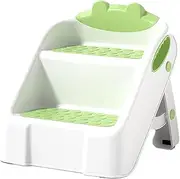 2 Step Stool for - Double Height Stool for Bathroom and Kitchen, Non Slip Step Stool for Potty Training | Non Slip Anti-Tip Stools for