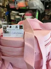 10 yards 1.5 military PINK cotton webbing belts Upholstery Pink , Ivory, Natural