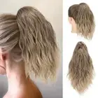 Claw clip in ponytail Hair Extensions Heat Resistant Curly wavy synthetic 18"