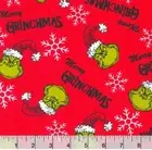 LINED WINDOW VALANCE CURTAIN 42 X 15 MERRY GRINCHMAS ON RED GRINCH