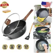 Premium 5.5 Quart Nonstick Frying Pan with Tempered Glass Lid & Ergonomic Handle