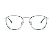 Flat Mirror Metal Eyeglasses Clear Lenses Metal Frame - 2