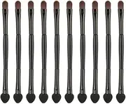 10Pcs Professional Double Head Eyeshadow Brushes Dual Sides Eyeshadow Sponge Brushes Cosmetic Tools fow Women Girls - Black Double Head Eyeshadow Brushes