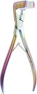 uxcell Tape in Hair Extensions Pliers 7" Stainless Steel Flat Surface Sealing Hair Extension Plier Extensions Tape Sealing Clamp Pliers Tool for Women Hair, Colorful