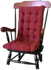 SIUSYACI High Back Chair Cushions Indoor Outdoor Rocking Chair Cushions with Ties Thickened Patio Chaise Lounger Swing Recliner Bench Cushion Pads Mat (Without Chair) (Red)