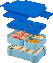 Bento Lunch Box for Adults & Kids 3 Compartment Large Volume Snack Box Microwave & Dishwasher Safe Food Storage Container for Work Daycare School & Travel