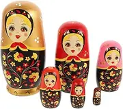 UPKOCH 6-Layer Russian Nesting Dolls Handmade Wooden Matryoshka Toys Christmas Birthday Decorations Boys and Girls' Toys