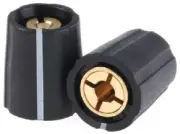 Sifam COLLET POTENTIOMETER KNOBS 11x14mm 10Pcs 3.175mm Shaft, Nylon, Grey/Black