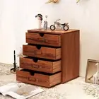 Desk Organizer with 4 Drawers Stackable Wooden Storage Box for Home Supplies
