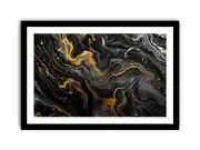 Black Gold Marble Framed print Art Poster