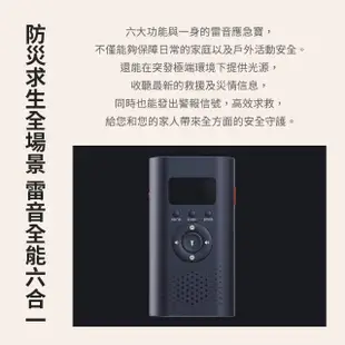 【小米】納拓雷音六合一應急寶(收音機 FM/AM切換 應急廣播 手電 LCD液晶顯示 手搖發電)