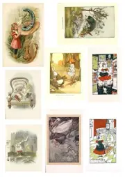 Alice in Wonderland Junk Journal Vintage Ephemera Scrapbooking Embellishments