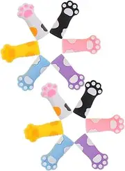 Sewroro 12 Pack Pencil Tip Protectors and Soft Silicone Pencil Caps Cat Paw Theme
