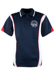 Navy/White/Red Polo With Crest