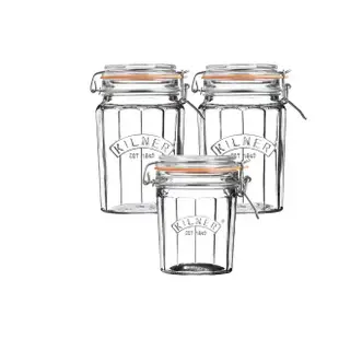 【KILNER】復古扣式密封貯存罐三入套組(450MLX2+950ML)