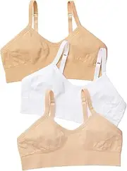 [Yellowberry] Poppy Girls Seamless Training Bra - Great First Bra for Teens 4-Way Stretch Fabric (Pack of 3)