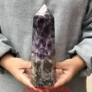 2.66LB Natural Dreamy Amethyst Obelisk Quartz Crystal Point wand Healing XA2753