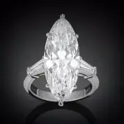 Marquise Cut 5.20 Ct White Diamond Engagement Jewelry Ring 925 Sterling Silver