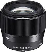 Sigma 56mm f/1.4 DC DN Contemporary Lens Lightweight, Outstading Sigma 56mm f/1.4 DC DN Contemporary Lens - Sony-E Mount, Black (4351965)