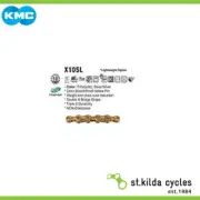 KMC Chain X10Sl - 1/2 X 11/128" X 116 Links - 10 Speed X-Series - Ti-N Gold