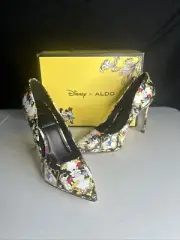 Disney X Aldo Stiletto Pump Heels Mickey Mouse & Minnie Black Size 7.5 New w/Box