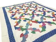 Multi color scrap Drunkards Path patchwork FINISHED Twin Sized or Couch Throw