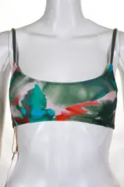 Tanya Taylor Womens Maxine Bikini Top - Pigm Splash Hyacinth Mc Aloe Size XS