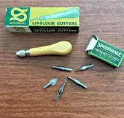 VINTAGE SPEEDBALL LINOLEUM CUTTERS~~Assortment #1--by Hunt Manufacturing