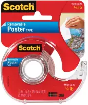 Scotch-Mount Removable Poster Tape, 3/4" x 150" (12.5 ft), Clear