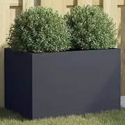 vidaXL Cold-Rolled Steel Planter - Anthracite Rectangular Garden Box 62x40x39cm for Outdoor/Indoor, Balcony, Patio Plant Display, Easy Assembly
