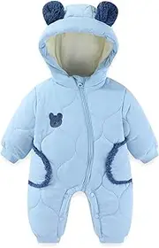 [JiAmy] Baby Snowsuit Winter Romper Hooded Boys Girls Jumpsuit Bear Thick Windproof Infant Newborn Clothes 3-24 Months