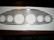 FMR POLISHED ALUMINUM FINNED GAUGE DASH PANEL, TWO-3 3/8" & FOUR- 2 1/16" HOLES