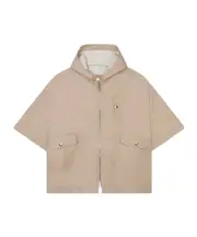 Chloé Kids Hooded Zip-Up Twill Cape 14Y,12Y Nude