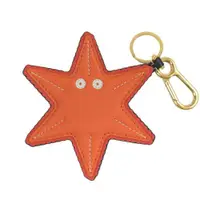 在飛比找ETMall東森購物網優惠-LOEWE 壓印LOGO海星造型牛皮鑰匙圈吊飾.橘