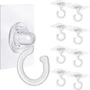20pcs Adhesive Ceiling Hooks White Under Cabinet Hooks Plastic Heavy Duty Adhesive Hooks Utility Hooks for Ceiling Hanging Adhesive Ceiling Hooks for Kitchen Bathroom Bedroom Wall Hooks Bracket