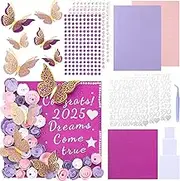 Knitgrip Graduation Cap Decoration Kit Assorted Flower Heads 3D Butterfly for DIY Graduation Cap Topper(Purple)