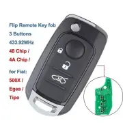 Remote Car Key Fob 3 Buttons 433.92Mhz with Megamos AES ID48 / 4A Chip